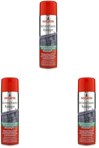 NIGRIN Aktivschaum-Reiniger, BioEnzym Insektenentferner, mit Gel-Formel, 500 ml (Packung mit 3)