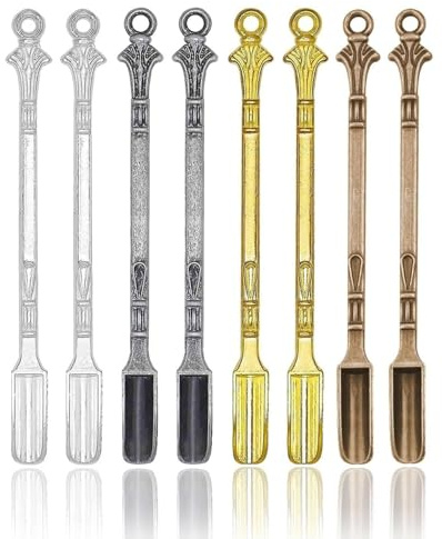 UYRVAPE 8 piezas cucharas mini de aleación cuchara en polvo cuchara de metal para medicina sales hierbas arena especias