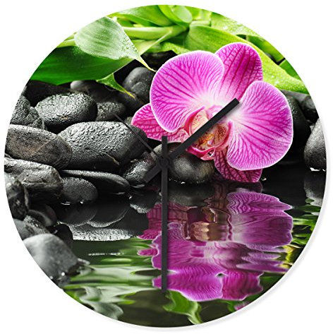 Wandkings Wanduhr mit traumhaften Motiven - Wähle EIN Motiv - Wellness Flowers and Stones