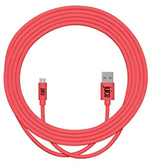 JUICE Micro USB Compatible Charge & Sync, 3m, Round Cable, Coral
