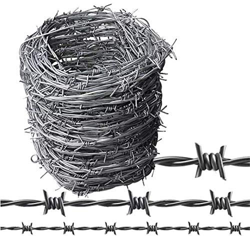Unibos | Barbed Wire | Galvanized Steel | Ideal for Security Fencing, Livestock | Home & Garden Fences | Strong 1.7mm Thick Wire | Includes Carry Tub | 30m