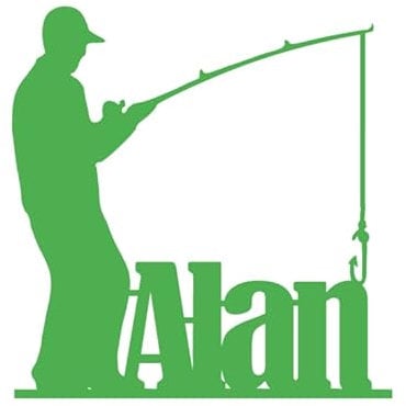 Personalised Cake Topper Fishing Card Birthday Celebration Fisherman Personalised Glitter Customised Any Name Age Fishing Angler, Handmade