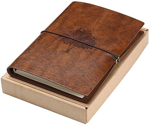 Leder Notizbuch Din A5, Vintage Buch, Nachfüllbares Reisejournal,Tagebuch Leder zum Weihnachts Valentinstag Geburtstag Jahrestag Geschenk