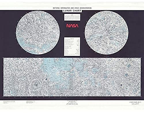 Artery8 Weltraum-Mondkarte der NASA von 1979, Datendiagramm der Mondkarte Ungerahmter Leinwanddruck 30x40 cm