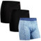 DANISH ENDURANCE Boxer Homme Sport Respirant et Doux, Anti-Frottement, Lot de 3, De Plusieurs Couleurs - Lot de 3 (2 X Noir, 1 X Bleu Mosaïque), XL