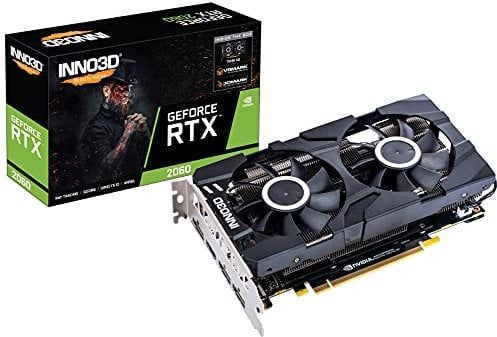 Inno3D NVIDIA N20602-06D6-1710VA15L Carte vidéo GeForce RTX 2060 Twin X2 6 Go GDDR6 192 Bits, 1680 MHz, HDMI, 3 x DP, 1 x 8 Broches, 2 Fan, 160 W