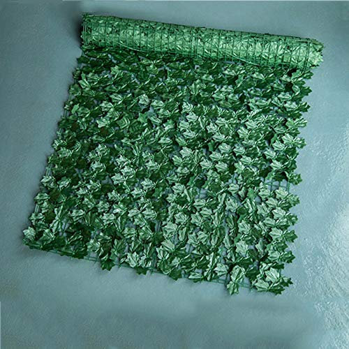 Anjinguang Künstliche Buchsbaum-Hecke, UV-Schutz, für drinnen und draußen, Privatsphäre, Zaun, Heimdekoration, Hinterhof, Garten, Dekoration, grüne Wände, 100 x 50 cm, Ahornblatt-Form