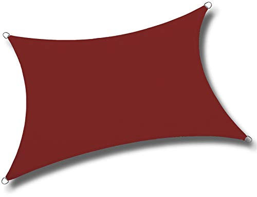 NOPEXTO Voile D'ombrage,Voile D'ombrage Rectangulaire,Protection des Rayons UV Et Tissu Imperméable,pour Jardin Terrasse Balcon (2×2.5m,Rouille Rouge)