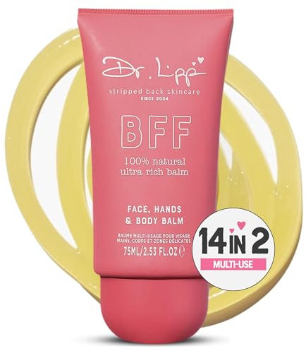 Dr. Lipp BFF reichhaltiger Hautbalsam 75ml – 4-in-1 Feuchtigkeitsspendende Gesichtspflege, Handcreme & mehr – Mit 100% natürlichem Kokosöl & Lanolin für sehr trockene Haut – Duft- & Tierversuchsfrei