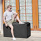 YITAHOME Garten-Aufbewahrungsbox, wasserdicht, strapazierfähig, 380 l, große Harz-Deckboxen mit Kissen, wetterbeständig, langlebig, Aufbewahrungsbehälter für den Außenbereich, Schwarz