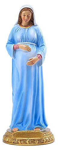 zalati Statue Jungfrau Maria Skulptur Schwangerschaft Statue Religiöse Harz Handwerk Ornamente für katholischen religiösen Garten, Heimdekoration