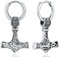 Pendientes Vikingos para Hombre, Pendientes Martillo de Thor Plata de Ley 925, Pendientes Vikingos Mjolnir, Pendientes Vikingos Nórdicos Martillo de Thor Joyería para Hombre