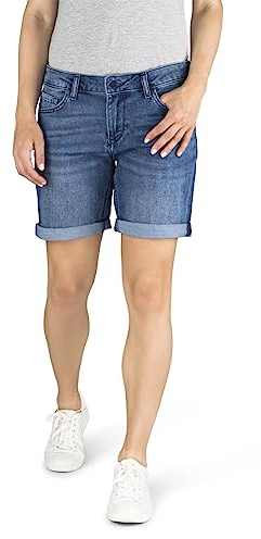 MUSTANG Damen Shorts Bermuda Kurze Jeans Hose Regular Jeansshorts Hotpants | Basic Denim Stretch Baumwolle Blau 25 26 27 28 29 30 31 32 33 34