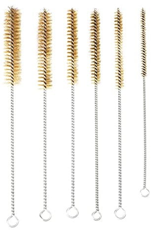 Ocnvlia 6 Pcs Brass Tube Cleaning Brush Wire Brush Set Cleaning Polishing Tool Brass Wire Brush Set For Pipe Tube Cylinder Bores Cleaning Hand Tool