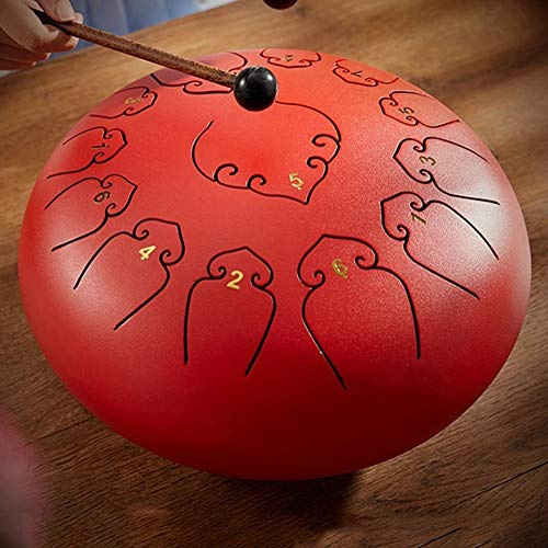 Lotus Steel Tongue Drum 13 Notes 12 Zoll Percussion Instrument Hand Pan Drum mit kostenloser gepolsterter Reisetasche und Schlägeln