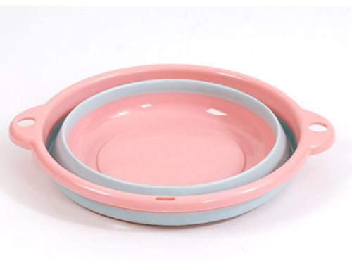 Lavabo Plegable Para Platos, Lavabo Plegable Compacto Lavabo De Silicona Ligero Para Lavado A Pequeña Escala Lavabo Plegable Para Acampar Al Aire Libre(Rosa)