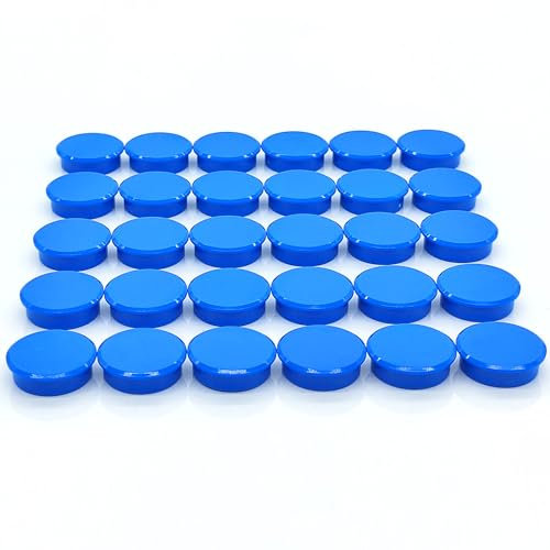 PYJLBX Fridge Magnets, Whiteboard Magnets, Cute Round Fridge Magnets for Adult (Blue, 30 Pack)