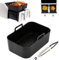 3 Pcs Silicone Air Fryer Trays for 8QT and 10QT, Ninja Foodie Dual Accessories, Reusable Non-Stick Heat-Resistant Liners, Fits 8L, 9L, 10L Air Fryers, Bonus Kitchen Tongs