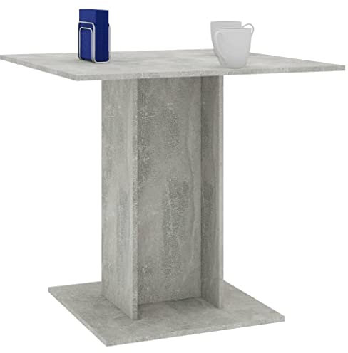 Homvdxl Quadratischer Esstisch, Moderner Küchentisch, Freizeittisch mit schlanker Platte für Bar, Bistro, Esszimmer, Wohnzimmer, Akzenttisch, kleiner Teetisch für 2-4 Personen, 80 cm (Grau)