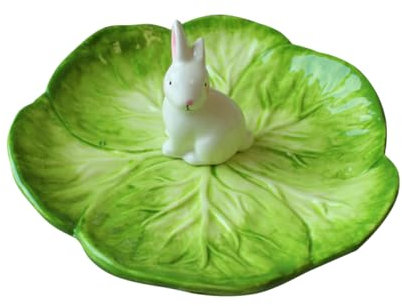 Ciieeo Assiette Lapin Chou Assiette En Céramique De Pâques Assiette En Porcelaine Vaisselle Choux Bol à Collation Plaques De Restauration Cafe Plat De Chou Enfant Bol De Soupe Mignonne