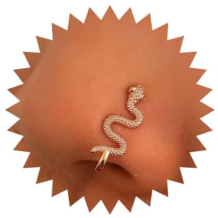 Inilbran Anneau Nez Punk Serpent Clip On Vintage Serpent Anneau Nez Faux Serpent Anneau Nez Serpent Vague Or Anneau Nez Non Percé Bijoux Pour Femmes Et Filles