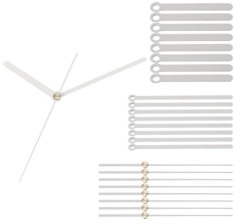 PATIKIL Ersatz-Uhrzeiger-Set, 8-teiliges Ersatz-Uhrzeiger-Set, Uhrwerk aus Aluminium, Ersatzteile für Wanduhrenreparatur DIY, weiß, A04