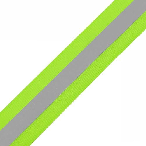 Gummiband reflektierend 40mm mit Reflexstreifen Zuschnitt ab 1m Reflektorband Reflexstreifen Farbwahl, Farbe:neongelb