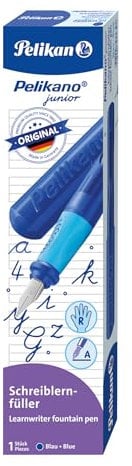 Pelikan Pelikano Junior Schulfüller für Rechtshänder in Blau, mit Anfänger Feder A, 1 Stück
