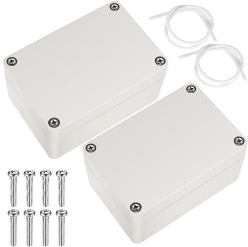 2 Stück wasserdichte Abzweigdosen, Projekt Box Elektronische, Kunststoff Projekt Abzweigdosengehäuse Elektrobox - 100 x 68 x 50 mm/cremefarben