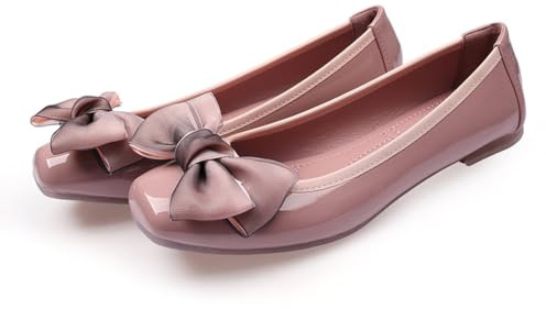 Rojeam Ballerines Femme Chaussures Plates Classiques Élégant Flats avec Semelle Souple Rose 43 EU