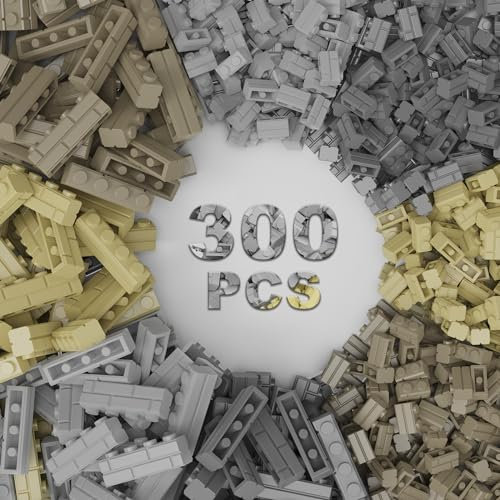 Classic Building Blocks 300 pieces,Masonry Profile Brick 1x2,Compatible with Lego and All Major Brand Parts and Components, Suitable for Boys and Girls Aged 6 and Up(Four Colors)