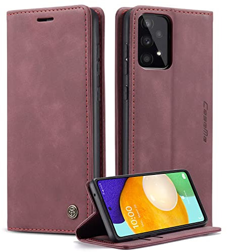 Phernykas Coque pour Samsung Galaxy A53 5G Étui Wallet Cover, Housse Flip en Cuir Premium PU Portefeuille Case, [Fentes pour Cartes] [Magnétique] [Antichoc] [Kickstand] Housse Samsung A53 Case, Rouge