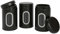 Harbour Housewares Tea Coffee and Sugar Canisters Set - Black - 3pc Transparent Window Airtight Food Storage Containers Kitchen Caddy Stainless Steel Storage Jars