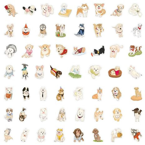 Valicaer Cute Dogs Stickers,Puppies Stickers Pack Kawaii Animal Vinyl Waterproof Decals for Teens Adults Cartoon Scrapbooking Sticker Pack for Craft Activities,Water Bottle,Laptop,Skateboard(120)