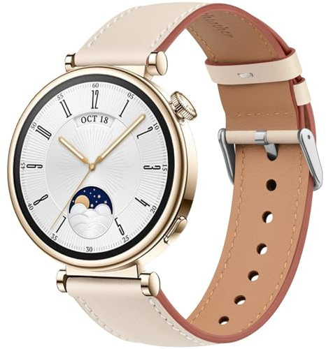 Meliya für Huawei Watch GT 6 5 4 41mm Armband Damen Herren, Weich Leder Uhrenarmband 18mm für Huawei GT5 Pro 42mm/Watch 5 42mm Smartwatch Ersatzarmbänder