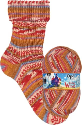 Opal Wirbelwind 4-fache Sockenwolle, 75% Schurwolle, 25% Polyamid, 425 m/100 g, Nadelstärke 2-3 mm (11473 schöne Wetterfee)