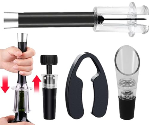 Juego de abridor de vino, juego de abridor de vino, juego de abridor de vino, abridor de botellas de vino, diseño de bomba, accesorios para abridor de vino, abridor de vino con bomba de aire, abridor
