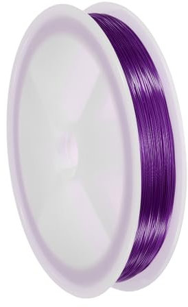 sourcing map 26 Gauge(0.4MM) Copper Wire for Jewelry Making Tarnish Resistant Beading Wire for Jewelry Making Crafts Supplies, Purple,96M