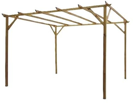 Premium Wooden Pergola Kit – Handcrafted Sculpted Rafters for a Stylish Outdoor Retreat (Green, 3.0 x 3.0 m)