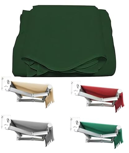 SMELEDFCFK Ersatzstoff Markisenstoff Markise Ersatztuch 3M 4M 5M 6M 7M Markisenbespannung Canvas Sonnenschutz Markisentuch UV Schutz Sonnenmarkise Abdeckung(Green,16x10ft/500x300cm)