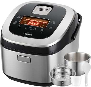 Oshenic Rice Cooker 10 Cups No Baking/20 Cups Cooked Rice Cooker, Induction Heating and Diffused Logic Technology, Smart Electric Cooker with LCD Display, 11 Multi-Portable Rice Machine