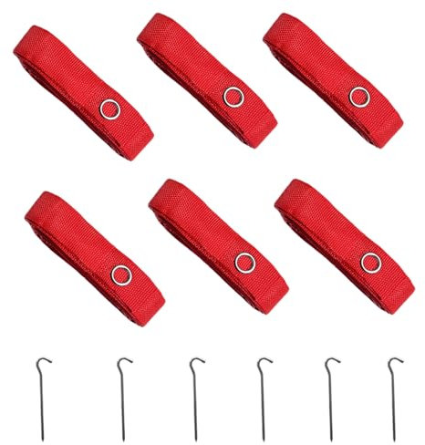 Volleyballfeldschnüre – strapazierfähige Gurtbandmarker, verstellbare Begrenzungslinien Set | Hering-Set mit Spannbändern, wetterfest für Outdoor, Sand, Hinterhof, Training, Setup Match Play