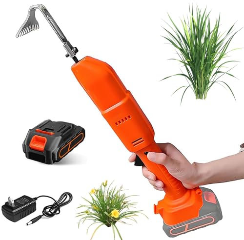 Binette de cultivateur électrique, outil de jardinage sans fil avec 2 batteries rechargeables, binette à main et désherbeur électrique pour ameublir le sol et désherber