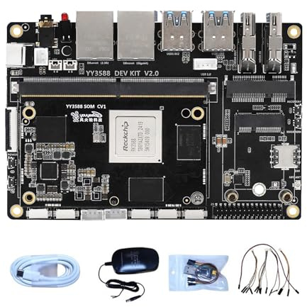 youyeetoo YY3588 Single Board Computer - RK3568 SoC (8 Core), 6TOPS NPU, 4/8/16/32GB RAM, 4G/LTE/NFC Support, for Edge AI & IoT, Local Large Model (32GB RAM+256GB eMMC, Standard Kit)
