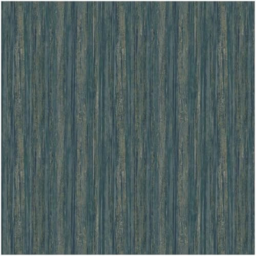 YöL Lindora Teal Distressed Wood Panel Wallpaper - Rustic Timber Effect Blue Green Hues - Scrubbable Strippable Paste The Wall - Unique Textured Design Home Decor
