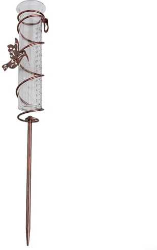Regenmesser für den Garten im Freien – Glasrasen-Regenmesser mit Niederschlagsmessung, transparentes Kolibri-Design, keine Montage erforderlich