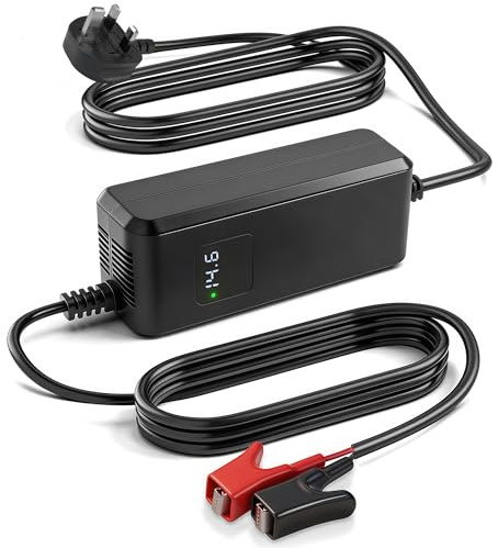 14.6V 10A LiFePO4 Battery Charger with Crocodile Clips – For 12V Lithium Iron Phosphate Batteries