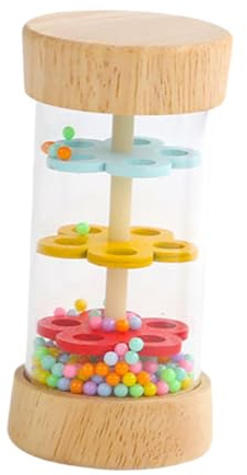 LIXSAZSE Baby Musical Toys Instrument Rain Sound Rattle Shaker Kids Sensory Play With Beaded Raindrops Rainmaker Toy Rattle Shaker Sensory Developmental Raindrops