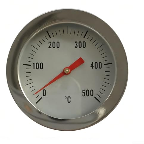 Mechanisches Ofenthermometer Edelstahlkörper mit Bimetallbewegung für genaue Temperaturverfolgung in Pizzaöfen und Grills