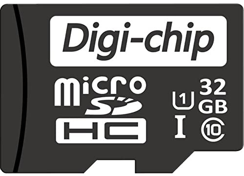 Digi-Chip Micro SDHC Card, Micro SDHC, compatible with Camera, 32GB, for Codnida, Vimtag, A9 Mini, COOAU, Hiseeu, Anran, Zosi, Sricam, HeimVision Security Camera